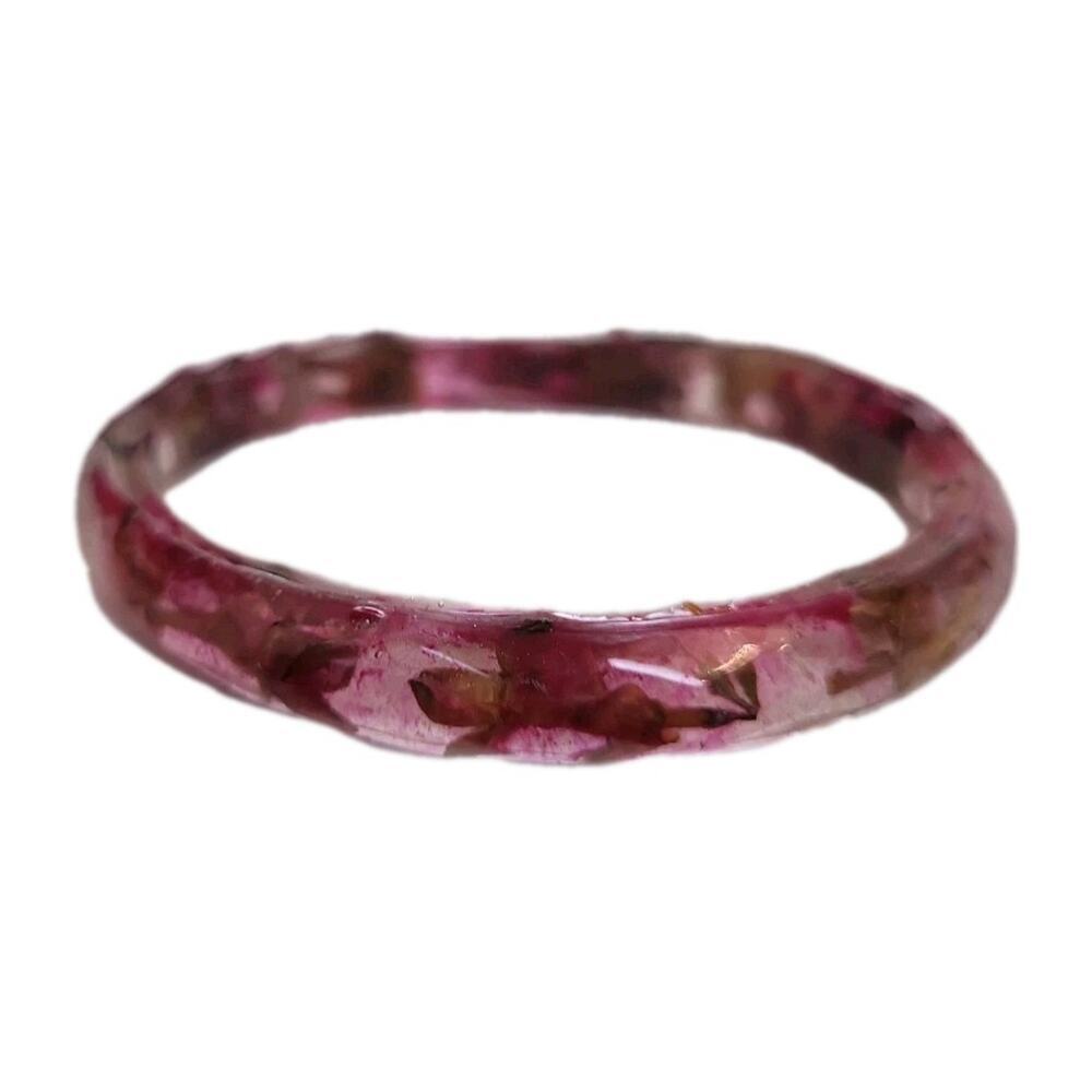 Real Lavender Flower Resin Thin Bracelet